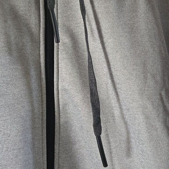 Mens Gray Hooded Jacket Large Zip Up Top Comfort Style Gym Daily Pockets Lounge - Picture 2 of 15